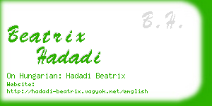 beatrix hadadi business card